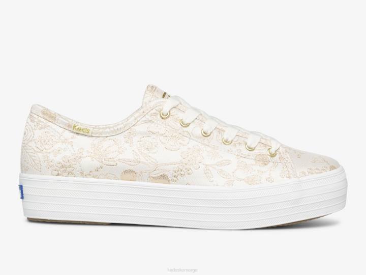 Keds x Rifle Paper Co. kvinner trippel spark colette jacquard sneaker N4VX130 elfenbein N4VX130 Oppgrader fottoyet ditt Keds Skor Norge Vaer stilig og komfortabel i keds sneakers norge